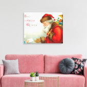 Little Boy Giving Santa a Letter Canvas Afdruk (Insitu (Woonkamer))
