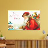Little Boy Giving Santa a Letter Canvas Afdruk (Insitu (Woonkamer))