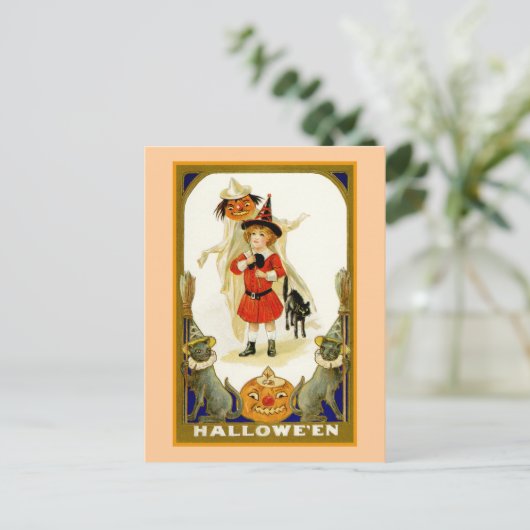 Little Boy Halloween Briefkaart (Staand voorkant)