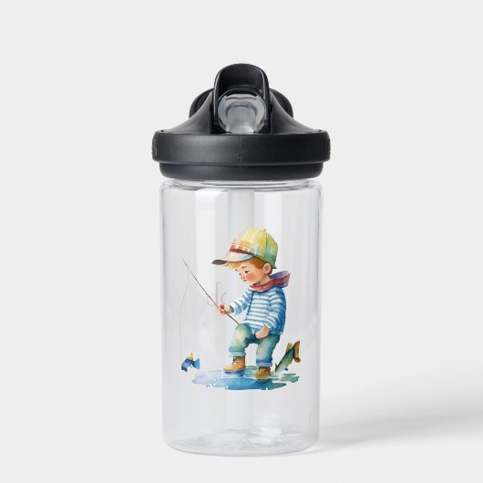 Little Boy-illustratie gepersonaliseerd Gevist Waterfles (Voorkant)