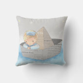 Little Boy in Dream Boat Accent Pillow Kussen (Achterkant)