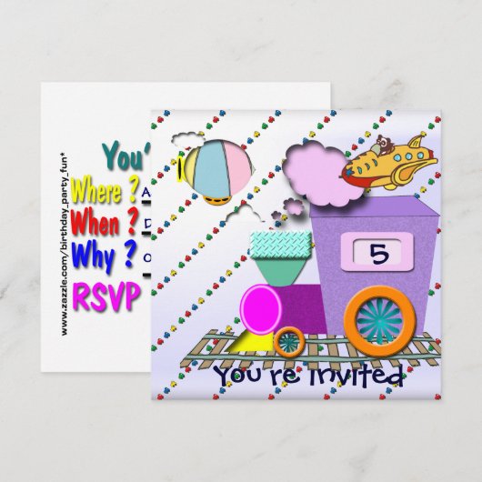 Little Boy Invitation Kaart (Voorkant / Achterkant)