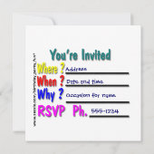 Little Boy Invitation Kaart (Achterkant)