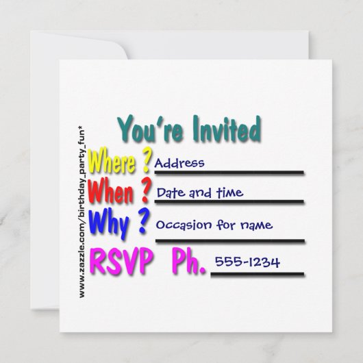 Little Boy Invitation Kaart (Achterkant)