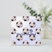 Little Boy Invitation soccer Kaart (Staand voorkant)