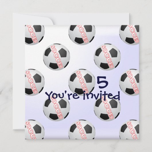 Little Boy Invitation soccer Kaart (Voorkant)