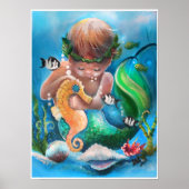 Little Boy Merm en zijn zee paard Poster (Voorkant)