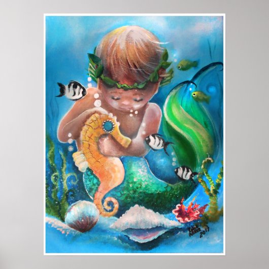 Little Boy Merm en zijn zee paard Poster (Voorkant)