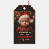 Little Boy Naughty Lijst Leuke Foto Cadeaulabel (Achterkant)