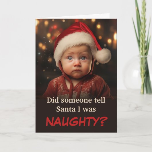 Little Boy Naughty List Christmas Kaart (Voorkant)