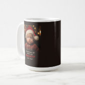 Little Boy Naughty List Kerstfoto Koffiemok (Voorkant links)