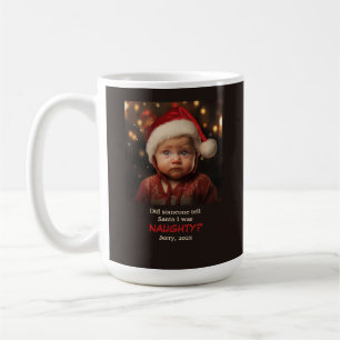 Little Boy Naughty List Kerstfoto Koffiemok