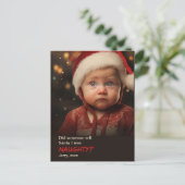 Little Boy Naughty List Leuke Foto Briefkaart (Staand voorkant)