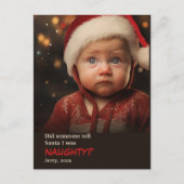 Little Boy Naughty List Leuke Foto Briefkaart (Voorkant)