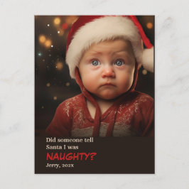 Little Boy Naughty List Leuke Foto Briefkaart