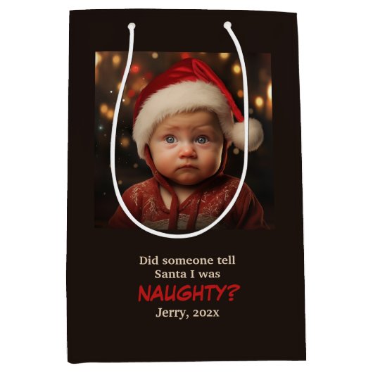 Little Boy Naughty List Leuke Kerst Medium Cadeauzakje (Voorkant)