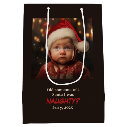 Little Boy Naughty List Leuke Kerst Medium Cadeauzakje (Achterkant)