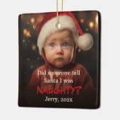 Little Boy Naughty List Leuke Kerstversiering Keramisch Ornament (Links)