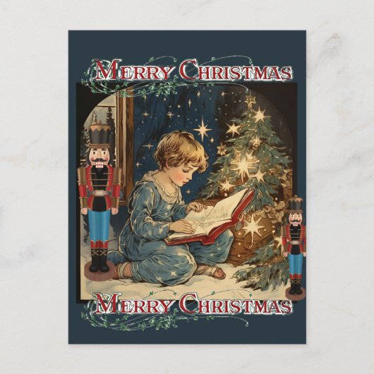 Little Boy Notenkrakers Art Vrolijk Kerstfeest Briefkaart (Voorkant)