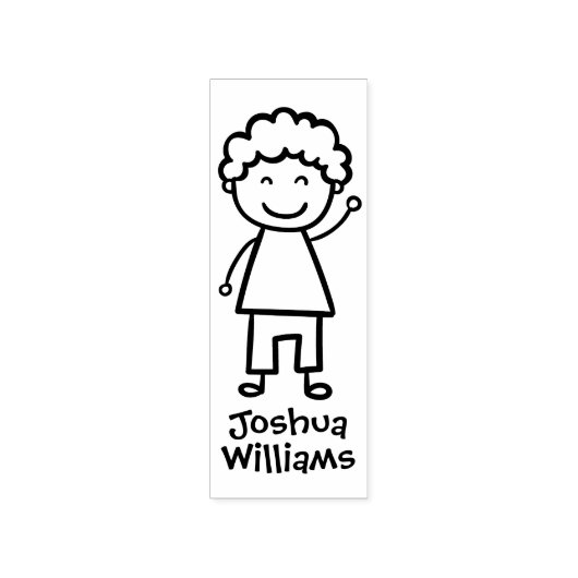 Little Boy Personalized Rubber Stamp Rubberstempel (Afrduk)