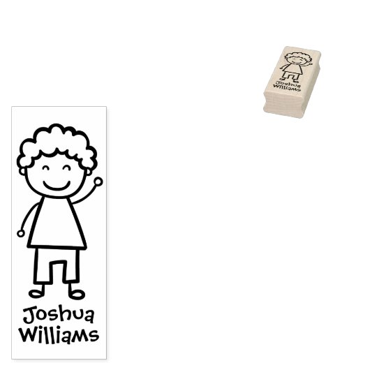 Little Boy Personalized Rubber Stamp Rubberstempel (Gestempeld)