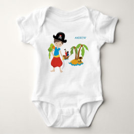 Little Boy Pirate met Treasure and Parrot Romper