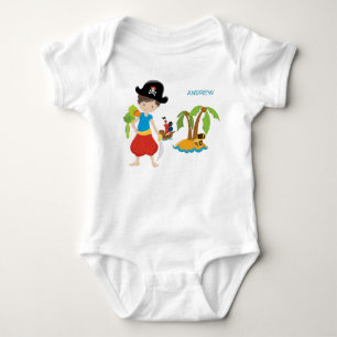 Little Boy Pirate met Treasure and Parrot Romper