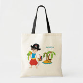 Little Boy Pirate met Treasure and Parrot Tote Bag (Voorkant)