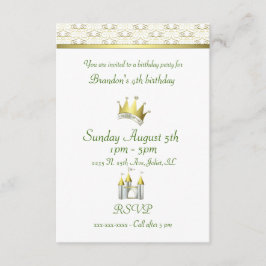 Little Boy Prince Birthday Kaart