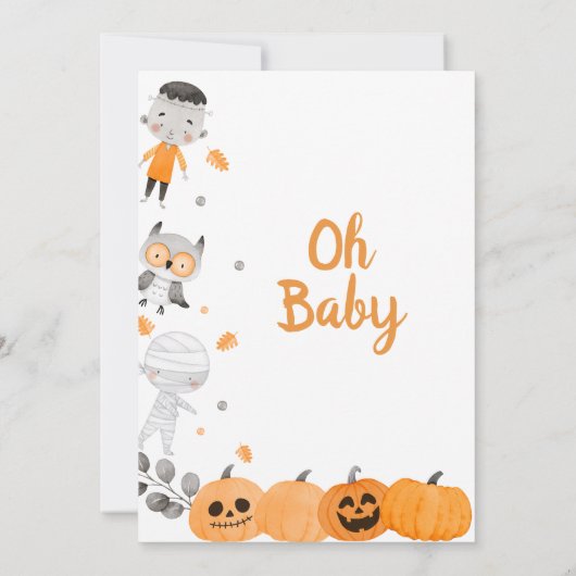 Little Boy Pumpkin Baby shower Uitnodiging (Achterkant)