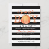 Little Boy Pumpkin Herfst Baby shower Invitation Kaart (Voorkant)
