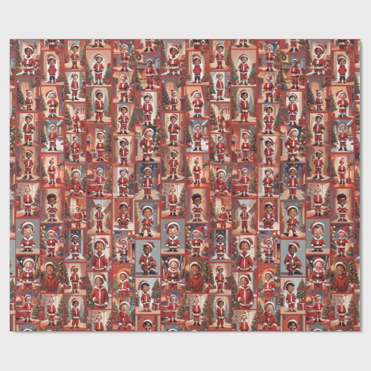 Little Boy Santa Helper Cadeaupapier (Vlak)