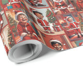 Little Boy Santa Helper Cadeaupapier (Rol Hoek)
