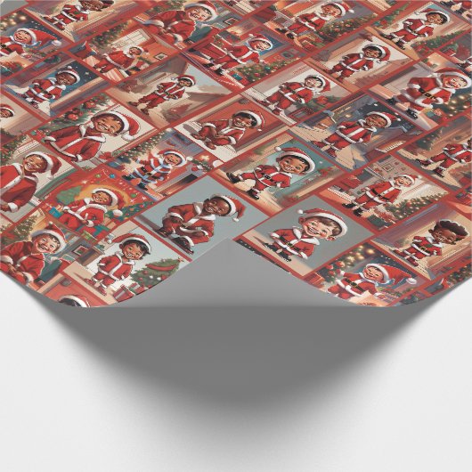 Little Boy Santa Helper Cadeaupapier (Hoek)