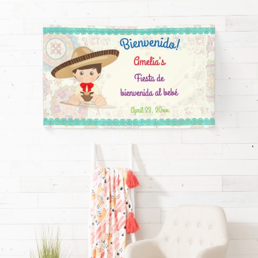 Little Boy Spaans Mexicaans Sombrero Niñ0 Spandoek (Insitu)