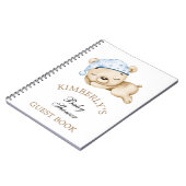 Little Boy Teddy Bear Baby shower gepersonaliseerd Notitieboek (Linkerzijde)
