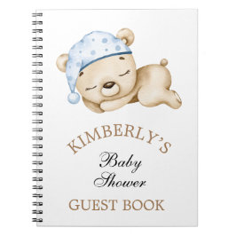 Little Boy Teddy Bear Baby shower gepersonaliseerd Notitieboek