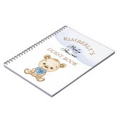 Little Boy Teddy Bear Baby shower gepersonaliseerd Notitieboek (Linkerzijde)