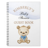 Little Boy Teddy Bear Baby shower gepersonaliseerd Notitieboek (Voorkant)
