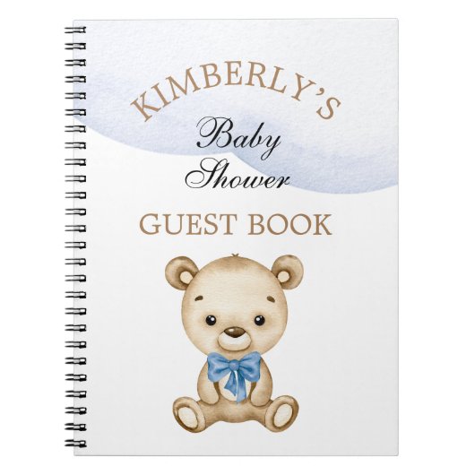 Little Boy Teddy Bear Baby shower gepersonaliseerd Notitieboek (Voorkant)