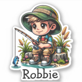 Little Boy Vist Cartoon gepersonaliseerd Sticker