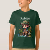 Little Boy Vist Cartoon gepersonaliseerd T-shirt (Voorkant)