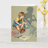  Little Boy Wenskaart Kaart (Gele Bloem)