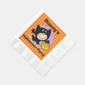 Little BoyinCostume w/Pumpkin OrangeGingham Napkin Servetten (Hoek)