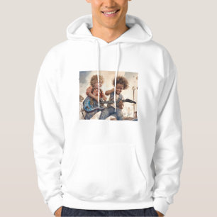 Little Boys Gitaar Waterverf Illustratie Kunstwerk Hoodie