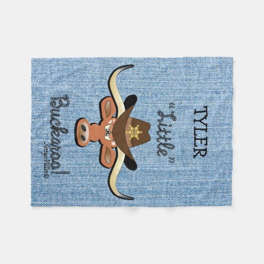 Little Boy's Longhorn Steer Fleece Blanket (Voorkant (Horizontaal))