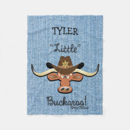 Little Boy's Longhorn Steer Fleece Blanket