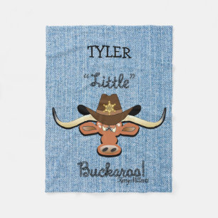 Little Boy's Longhorn Steer Fleece Blanket