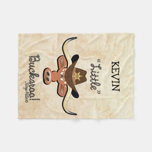 Little Boy's Longhorn Steer Fleece Blanket (Voorkant (Horizontaal))