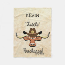 Little Boy's Longhorn Steer Fleece Blanket